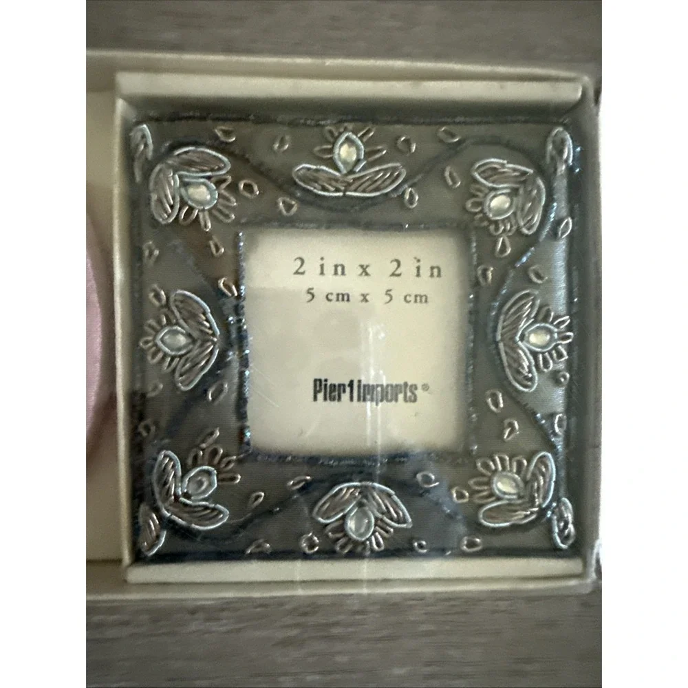 NEW Pier 1 Imports Mini Picture‎ Frames Set of 3 Embroidered Beaded NIB